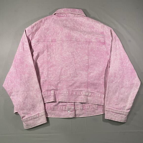 Celebrity Pink Oversize Denim Jacket Pink Acid Wash Women’s Size 2XL - Picture 7 of 9
